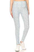 5-inch Long Yoga Style Banded Lined Multi Printed Knit Legging With High Waist - Mr Lou’s Place