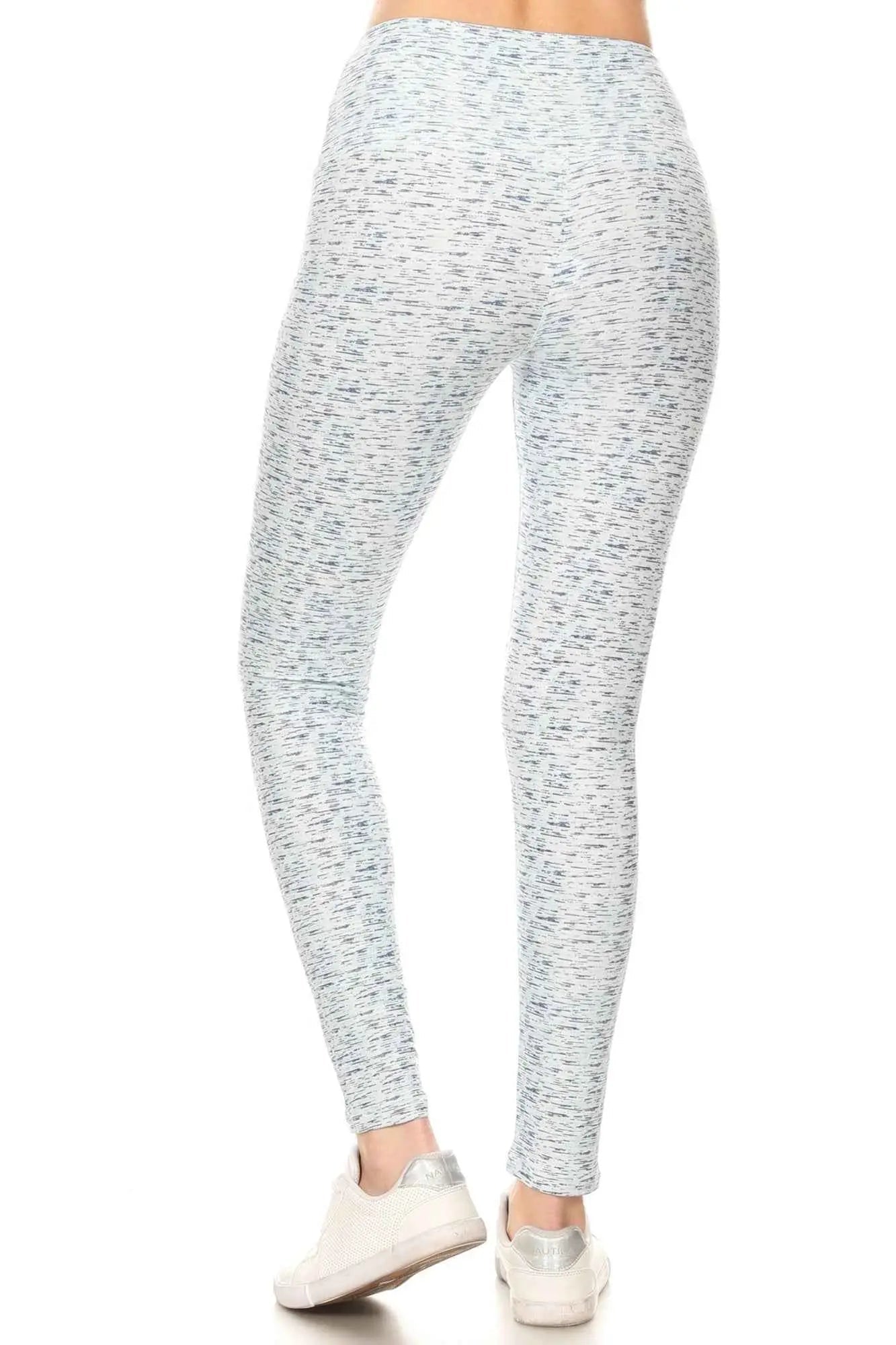 5 - inch Long Yoga Style Banded Lined Multi Printed Knit Legging With High Waist - Mr Lou’s Place