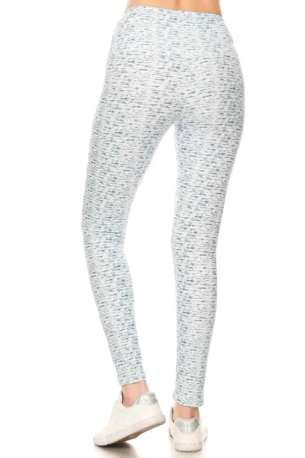 5 - inch Long Yoga Style Banded Lined Multi Printed Knit Legging With High Waist - Mr Lou’s Place