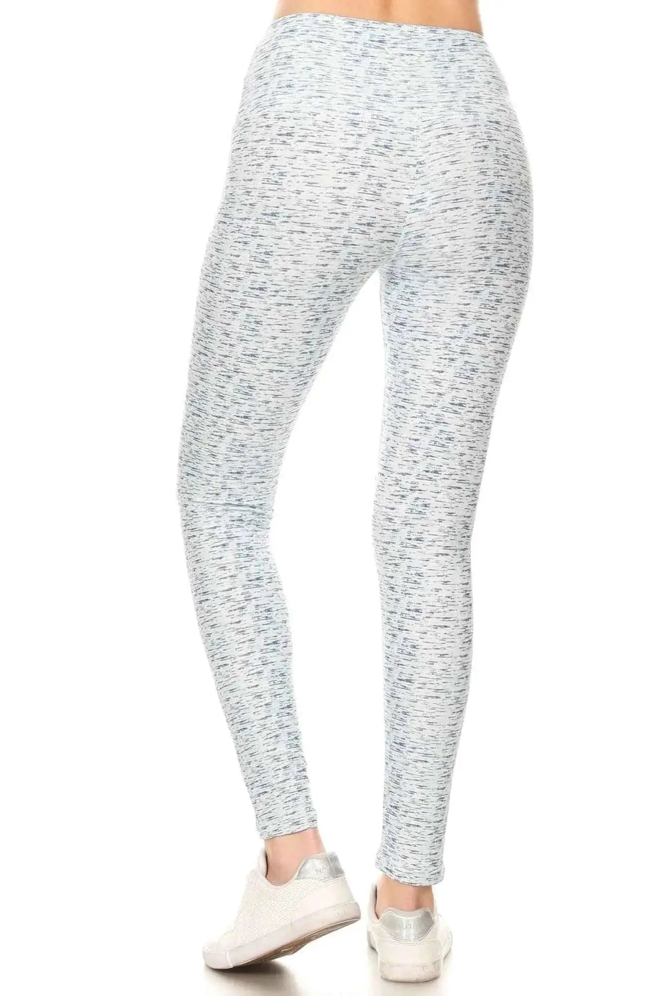 5 - inch Long Yoga Style Banded Lined Multi Printed Knit Legging With High Waist - Mr Lou’s Place