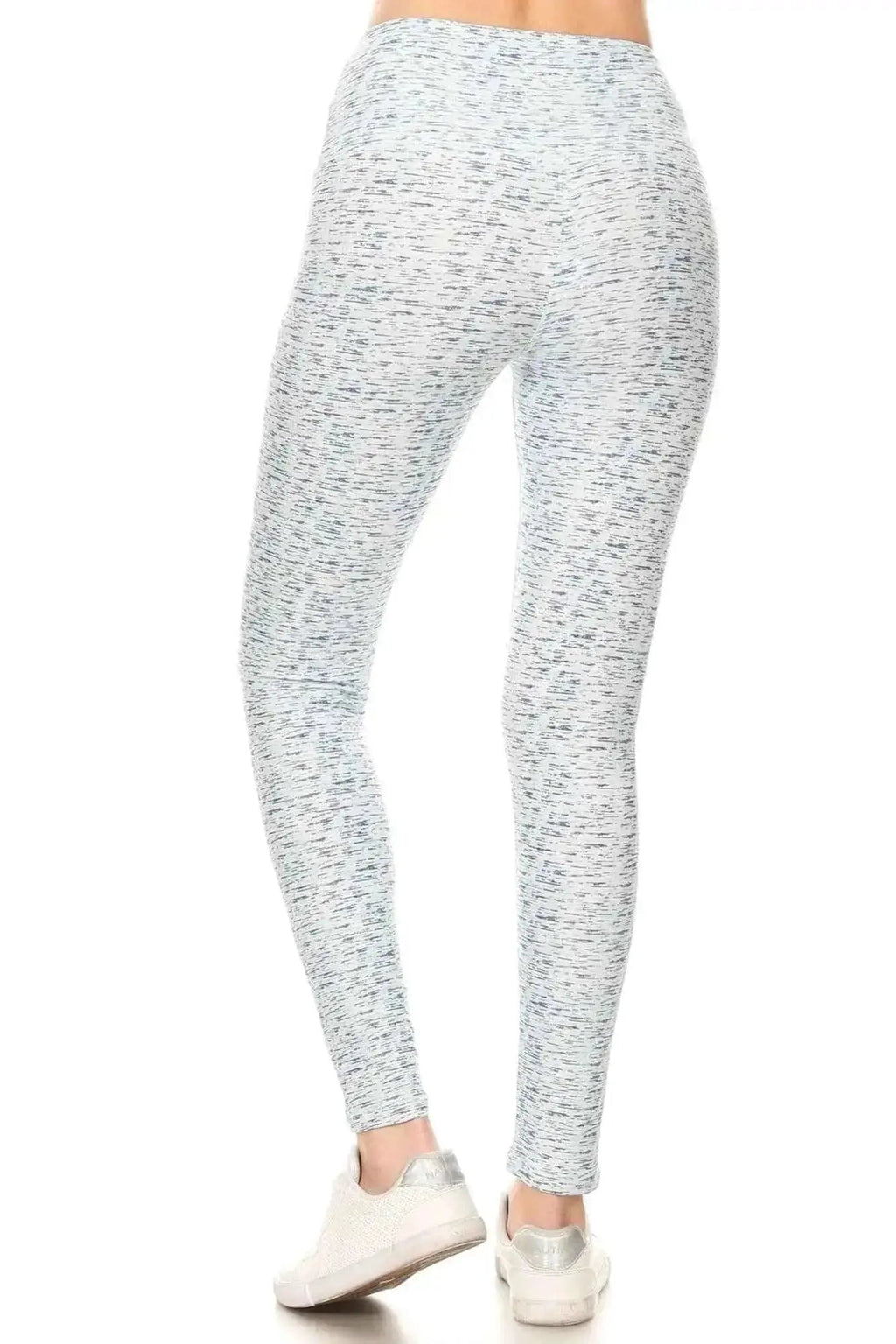 5-inch Long Yoga Style Banded Lined Multi Printed Knit Legging With High Waist - Mr Lou’s Place