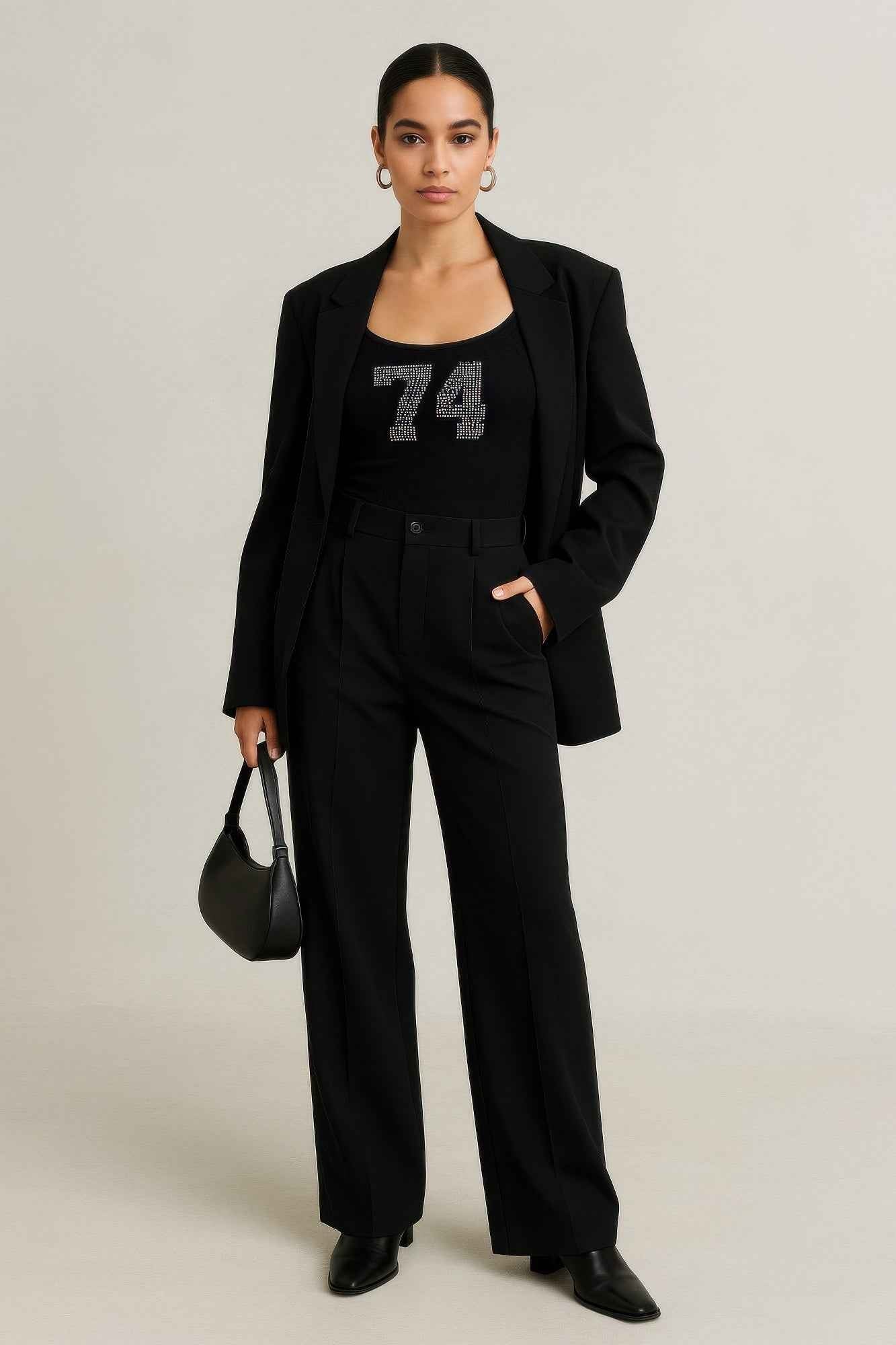 74 Rhinestones Lace Spaghetti Top - Mr Lou’s Place