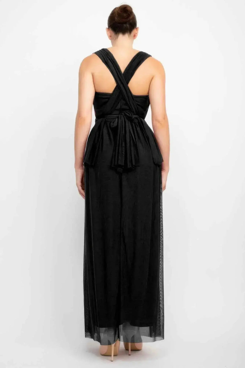 A - line Mesh Convertible Maxi Dress - Mr Lou’s Place