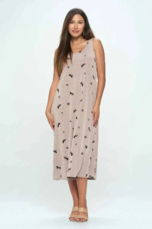 Abstract Print Tank Maxi Dress - Mr Lou’s Place
