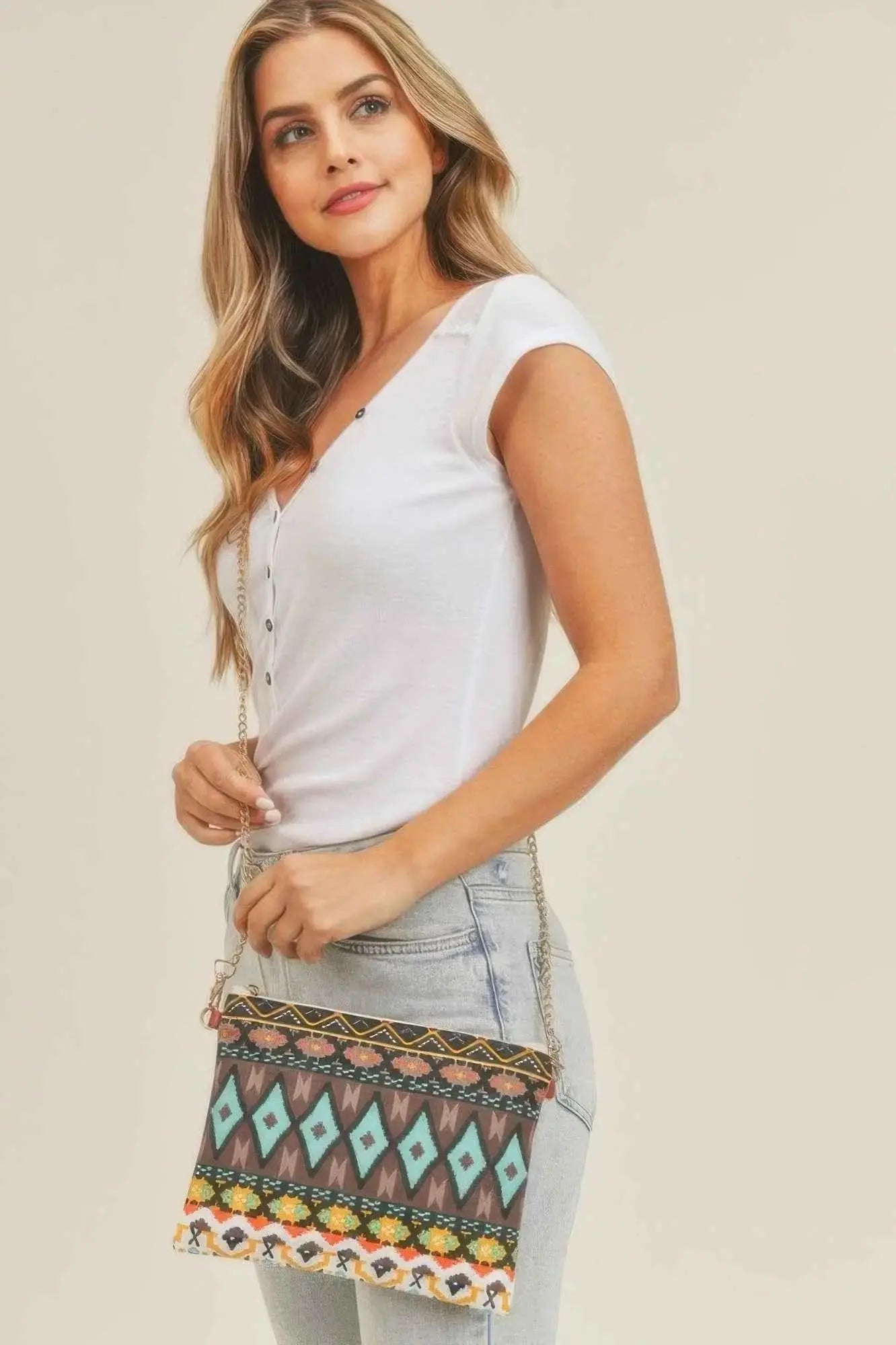 Aztec Crossbody & Wristlet Bag - Mr Lou’s Place