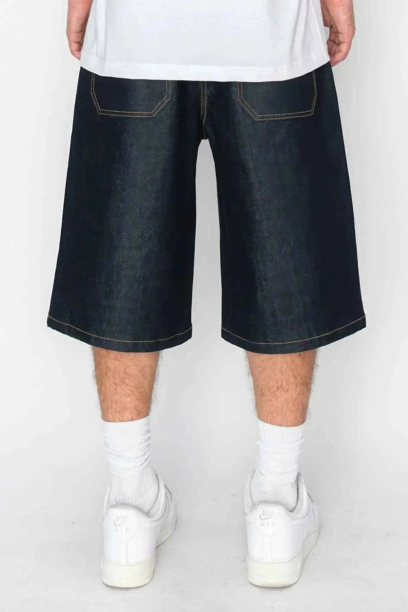 Baggy Fit Raw Denim Shorts - Mr Lou’s Place