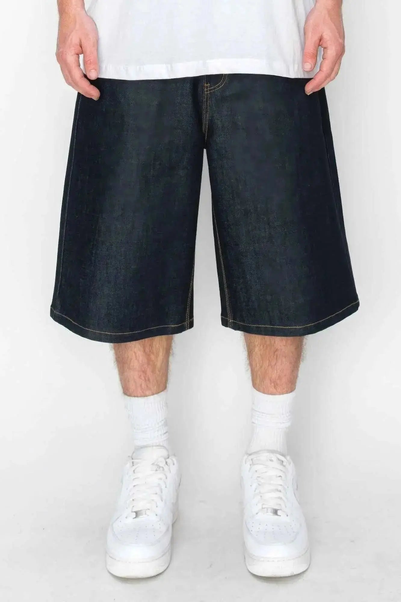 Baggy Fit Raw Denim Shorts - Mr Lou’s Place