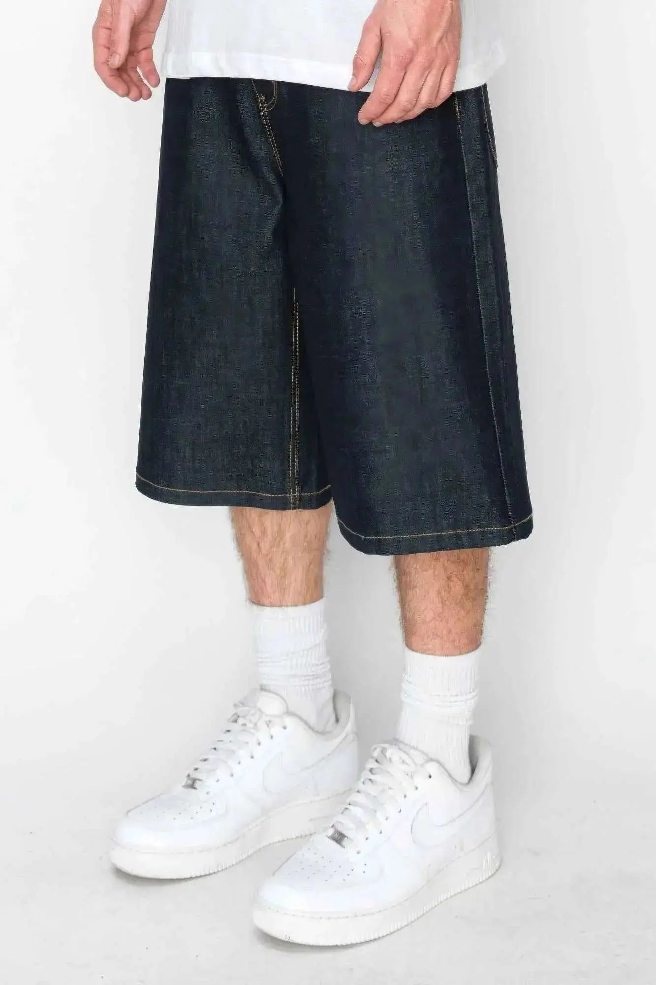 Baggy Fit Raw Denim Shorts - Mr Lou’s Place
