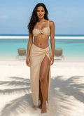 Beige Luxe Maxi 3 Piece Bikini Set Star Fish - Mr Lou’s Place