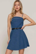Belted Cami A-line Mini Dress - Mr Lou’s Place