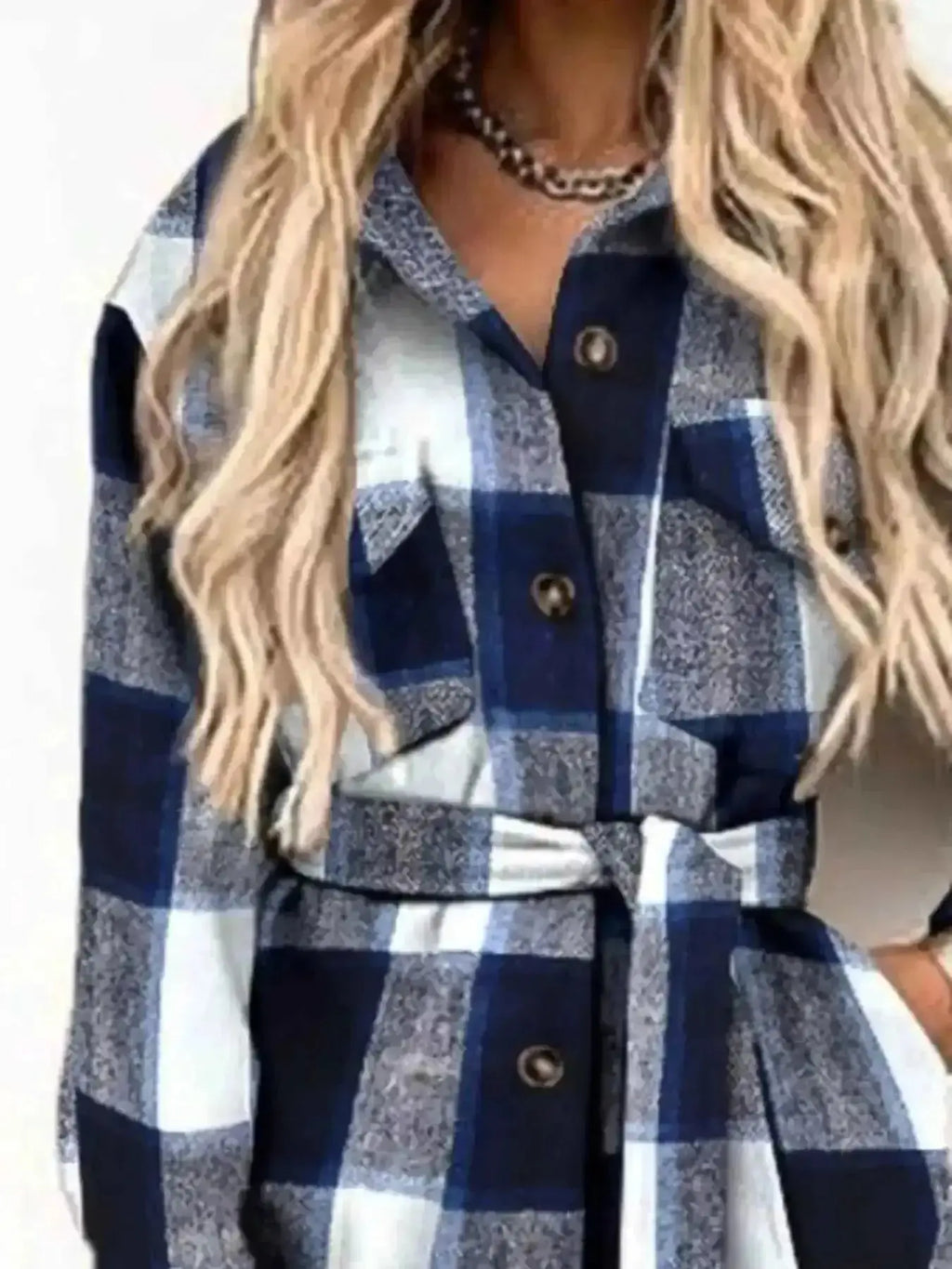 Button Up Long Sleeve Plaid Outerwear - Mr Lou’s Place