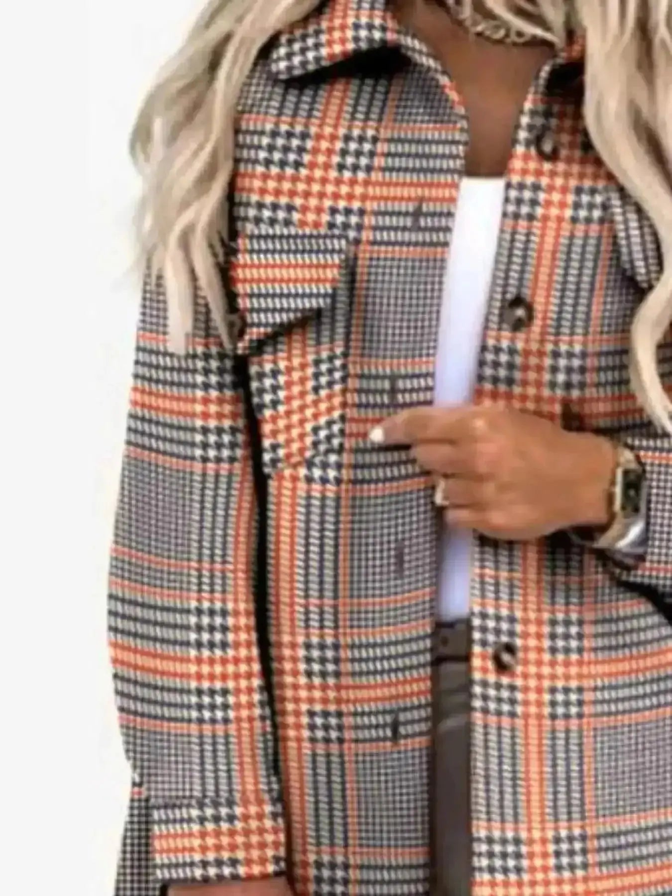 Button Up Long Sleeve Plaid Outerwear - Mr Lou’s Place