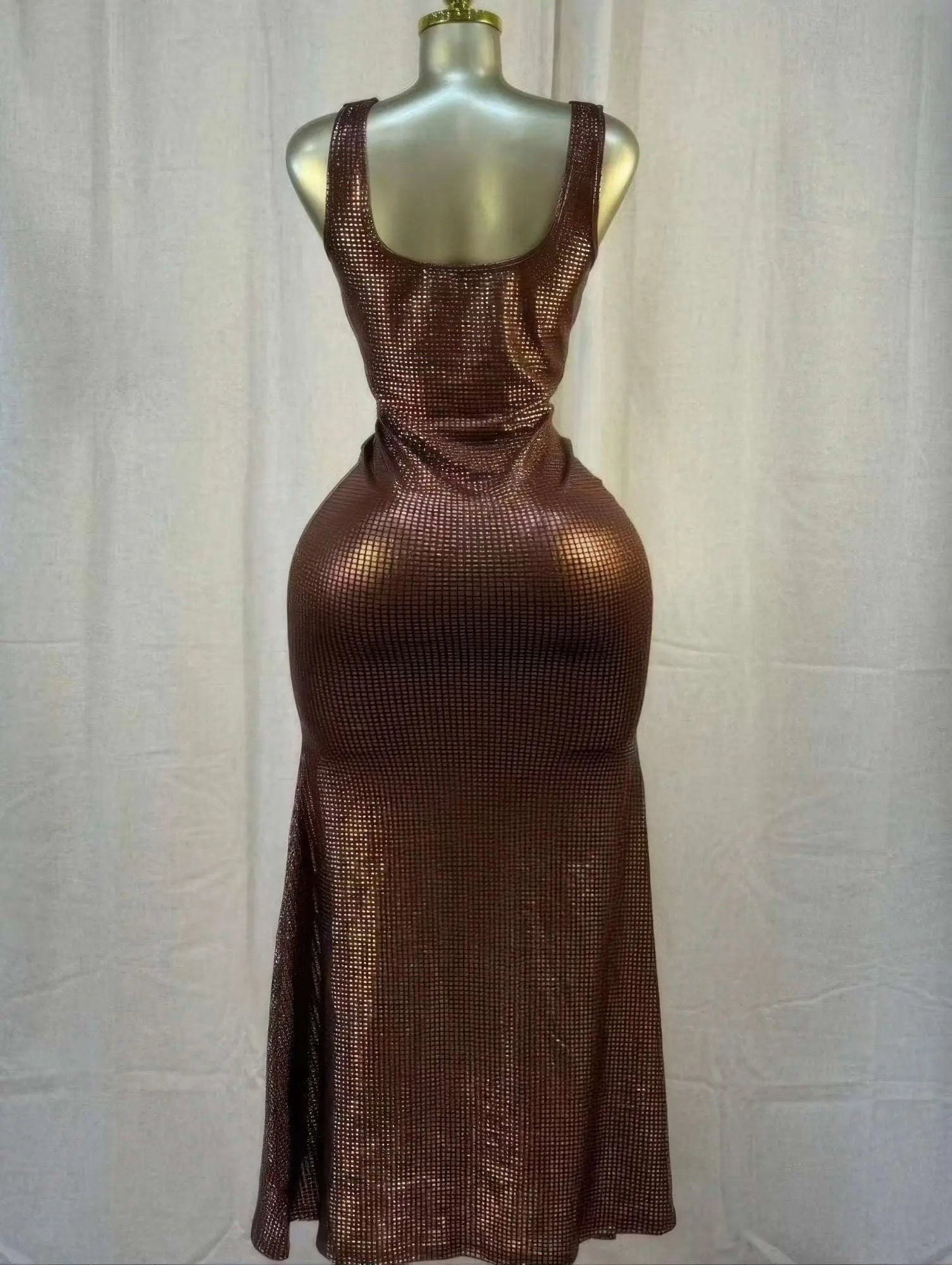 Cocoa Moonlight Shimmer Midi Dress - Mr Lou’s Place