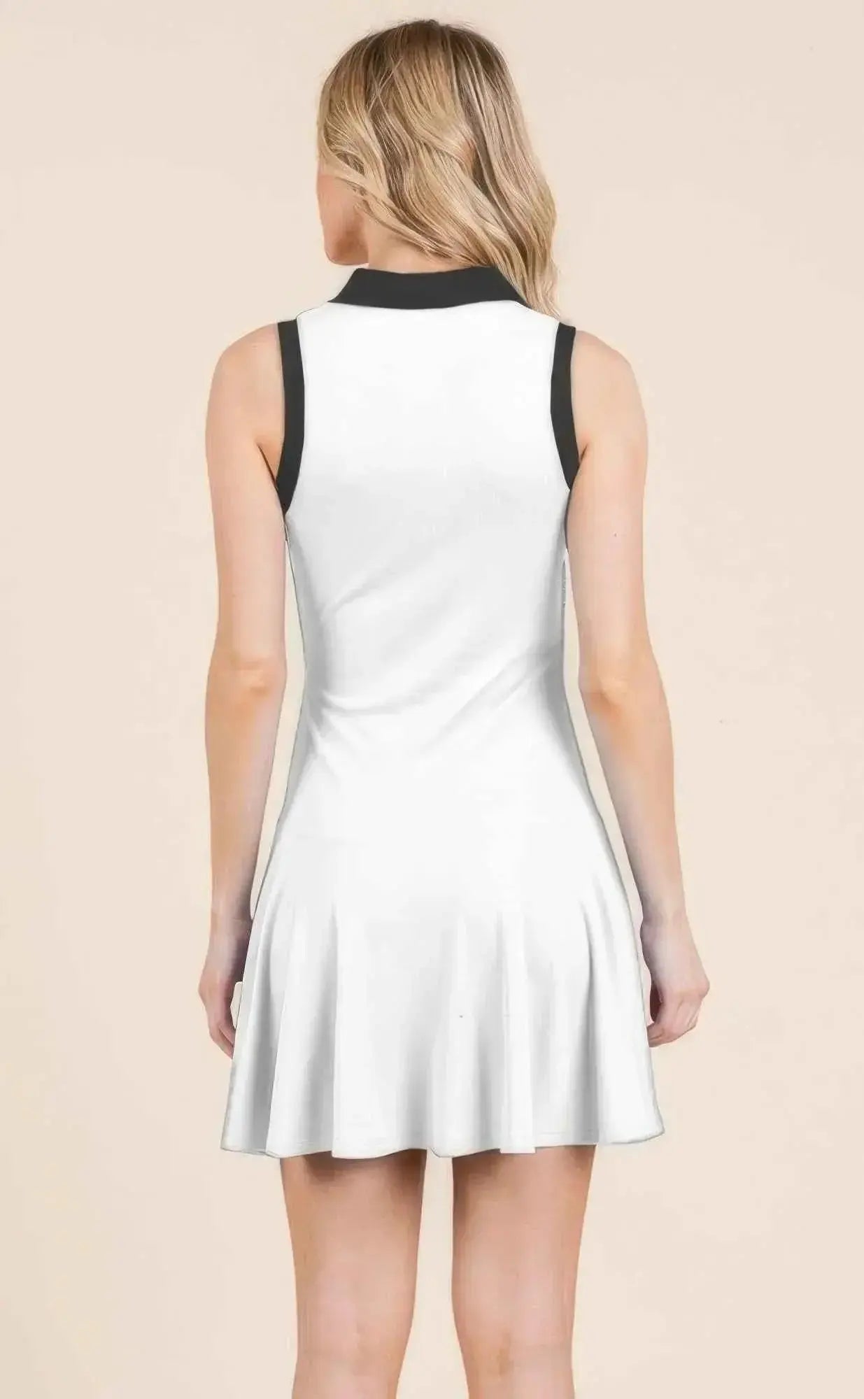 Contrast Collar Drop Waist Tennis Mini Dress - Mr Lou’s Place
