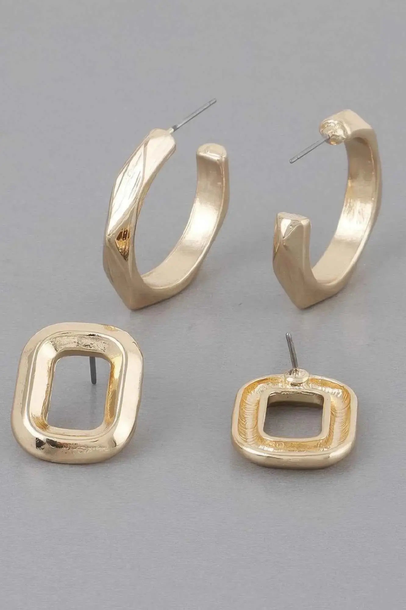 Copper Metal Clip Earrings Set - Mr Lou’s Place