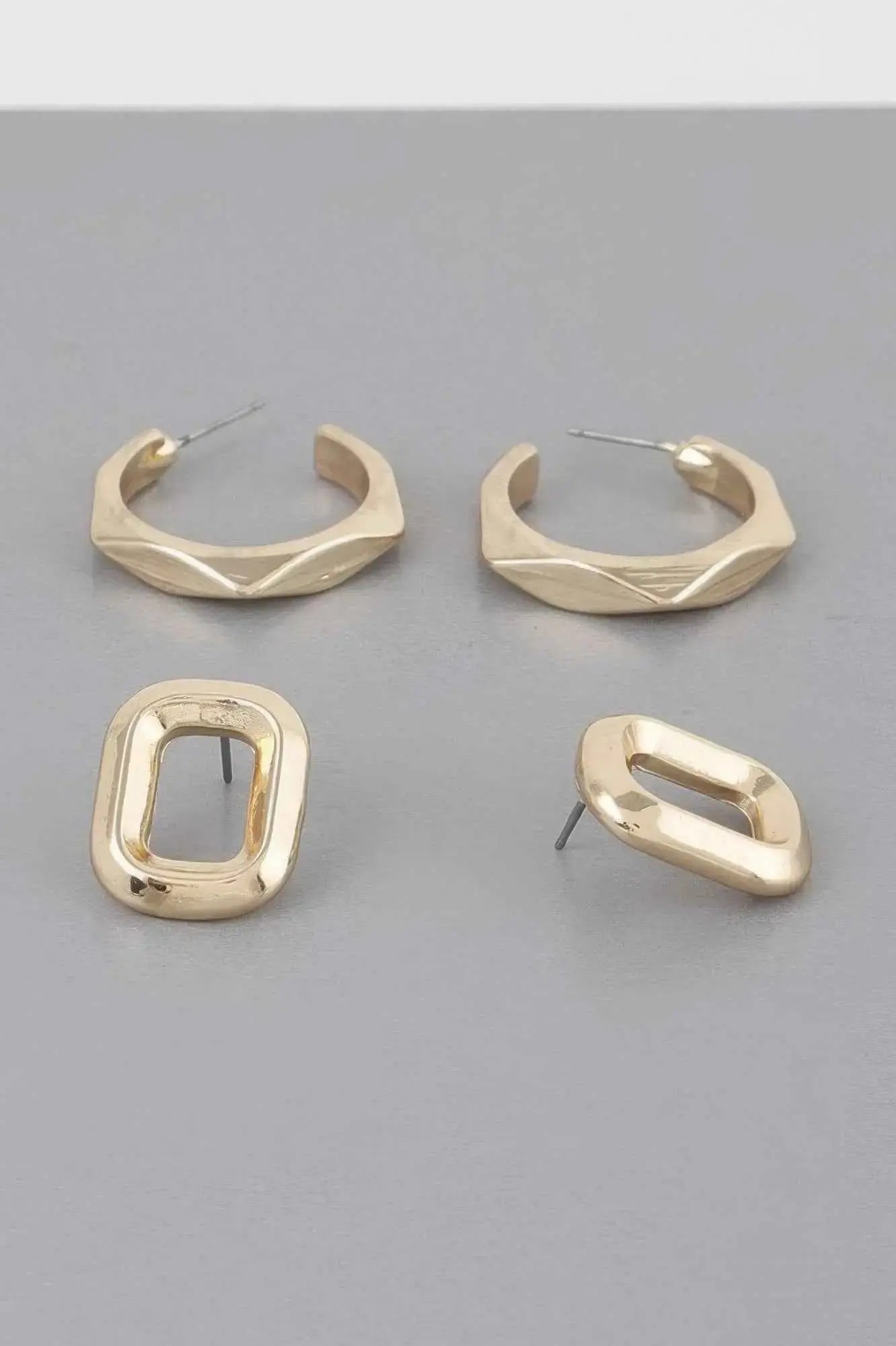 Copper Metal Clip Earrings Set - Mr Lou’s Place