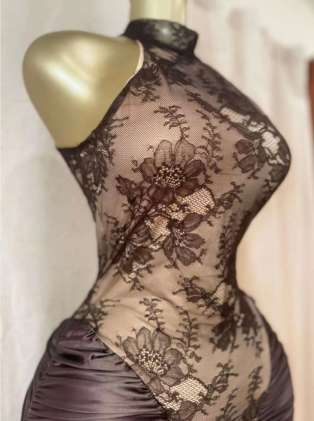 Crimson Lace Hourglass Dress - Mr Lou’s Place