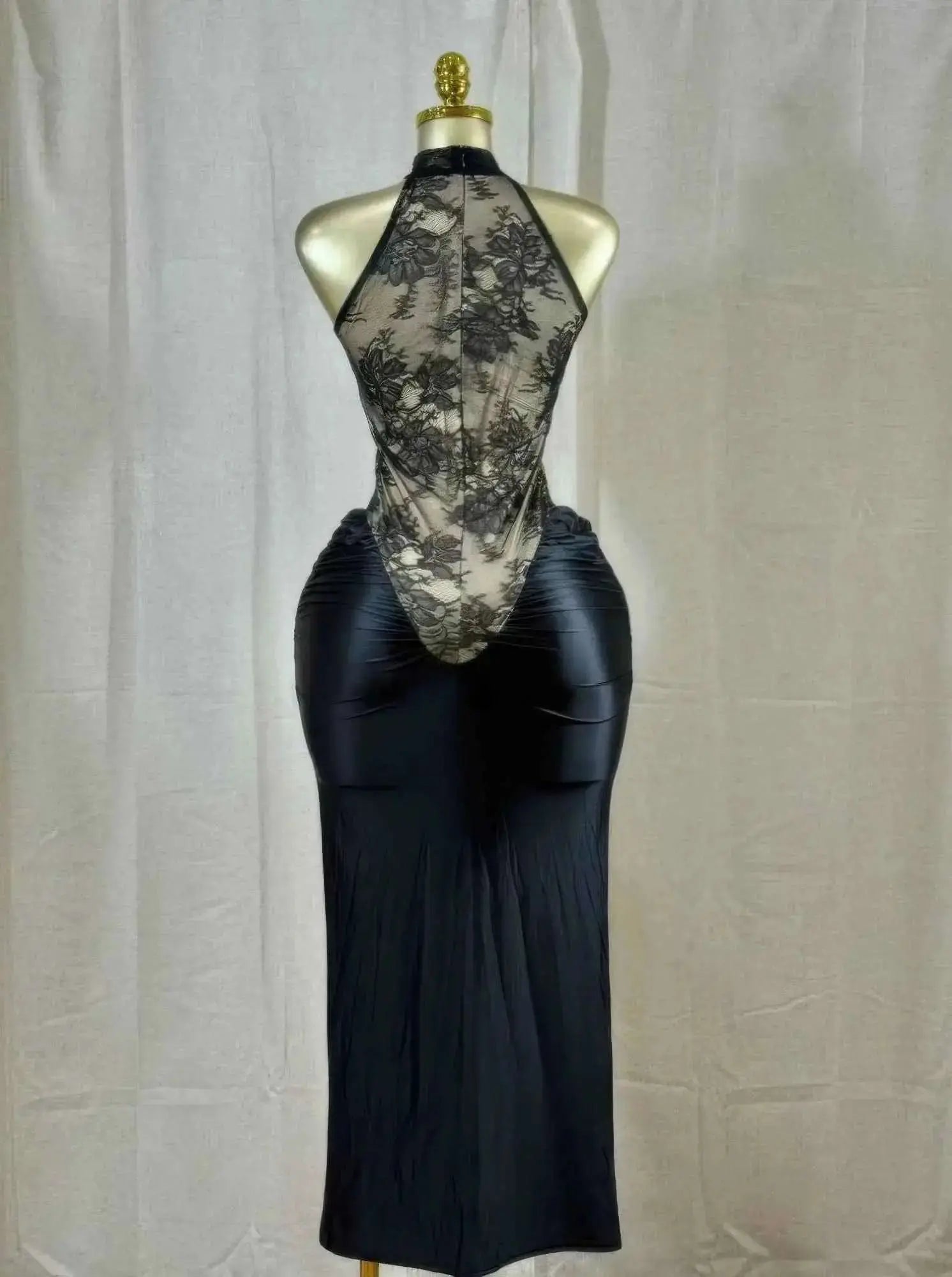 Crimson Lace Hourglass Dress - Mr Lou’s Place