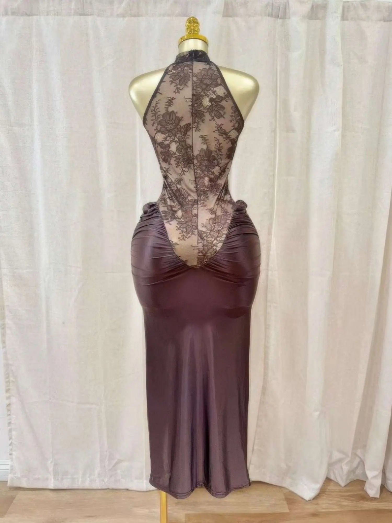 Crimson Lace Hourglass Dress - Mr Lou’s Place