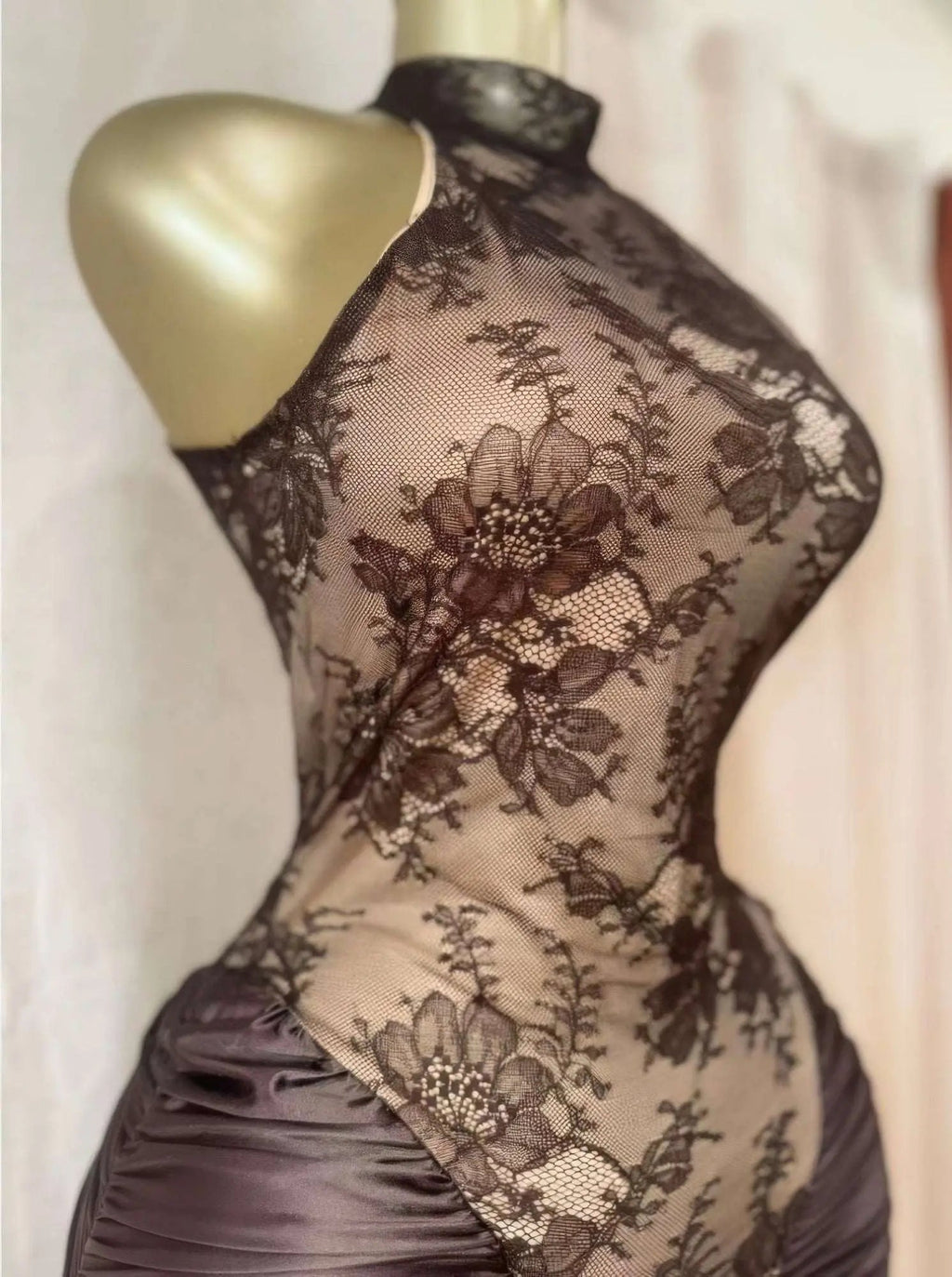 Crimson Lace Hourglass Dress - Mr Lou’s Place