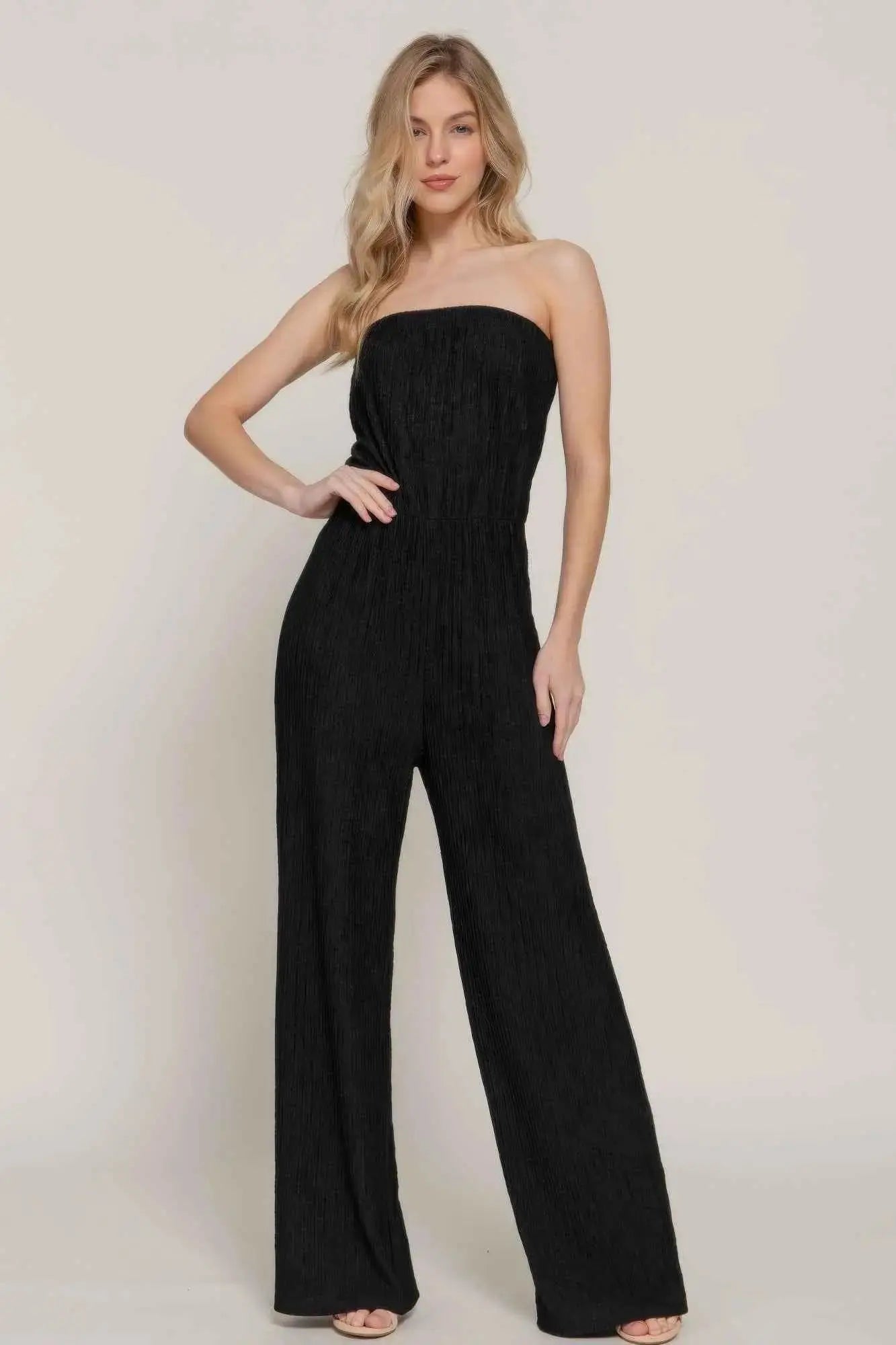 Crinkle Knit Tube Jumpsuit - Mr Lou’s Place