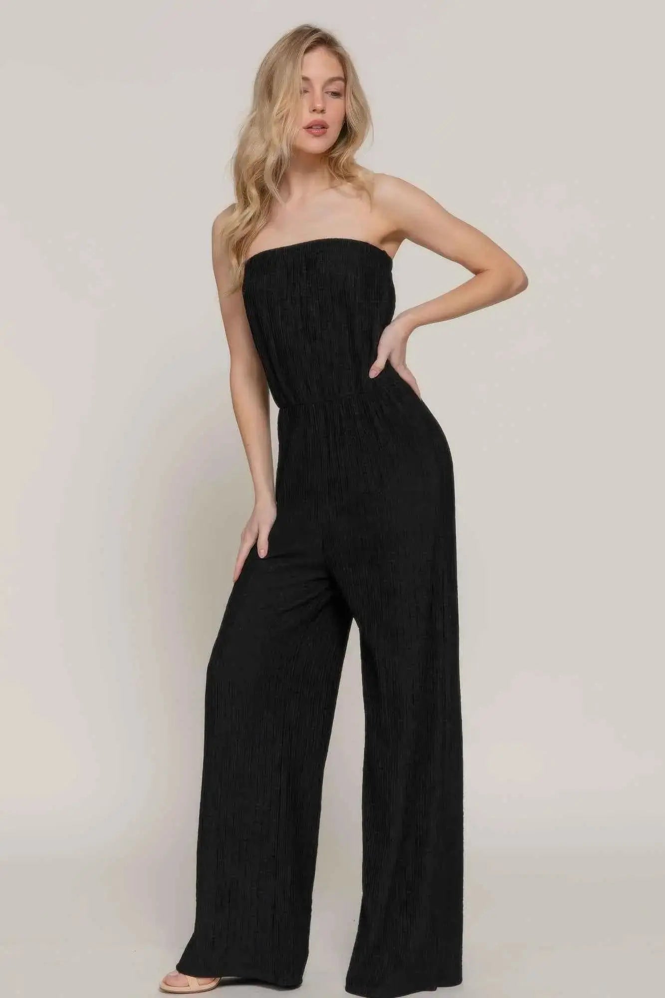 Crinkle Knit Tube Jumpsuit - Mr Lou’s Place