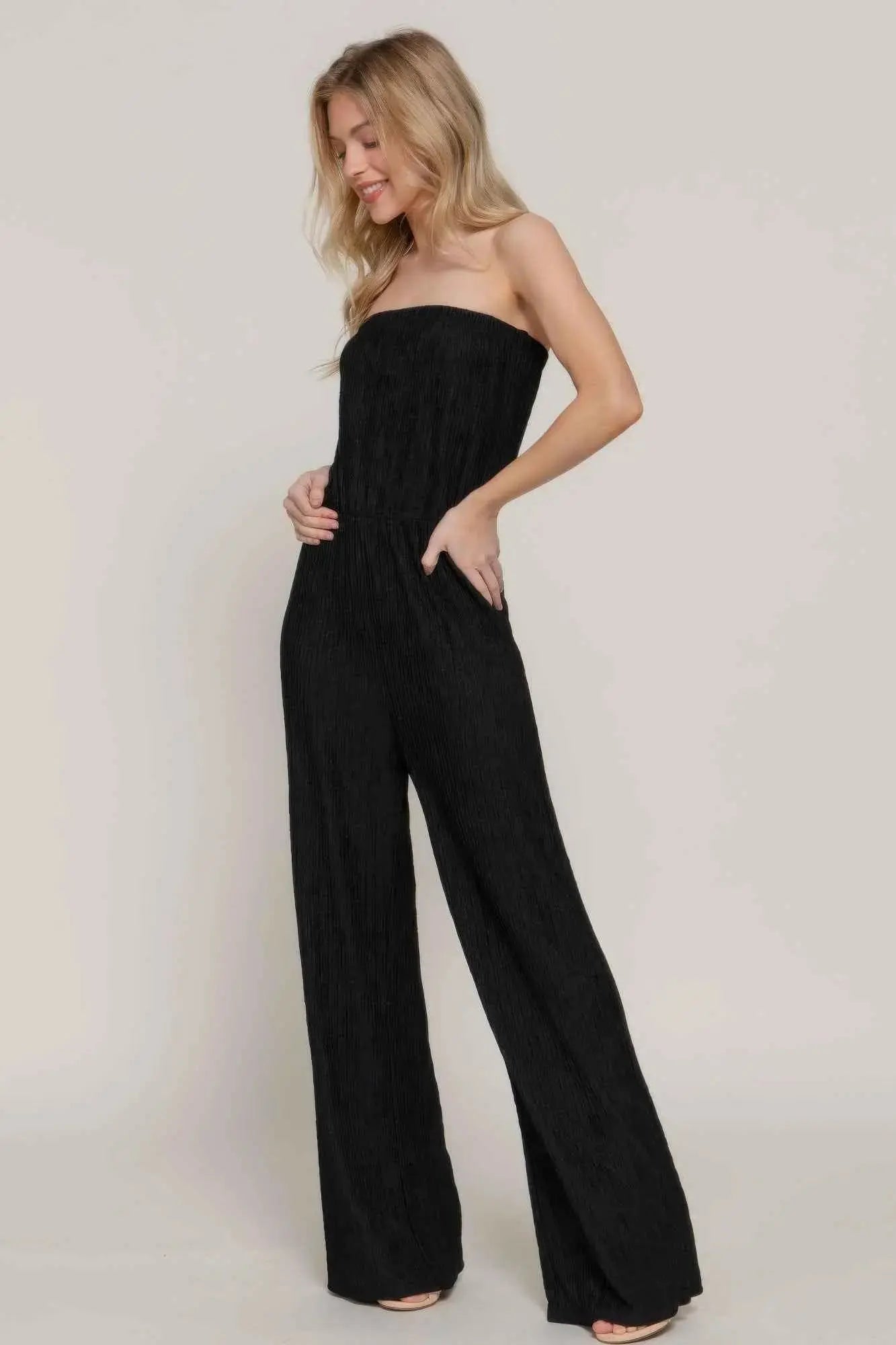 Crinkle Knit Tube Jumpsuit - Mr Lou’s Place