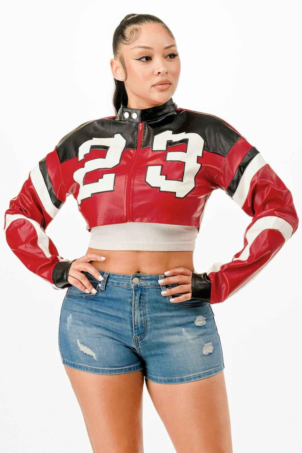 Cropped Moto Jacket - Mr Lou’s Place
