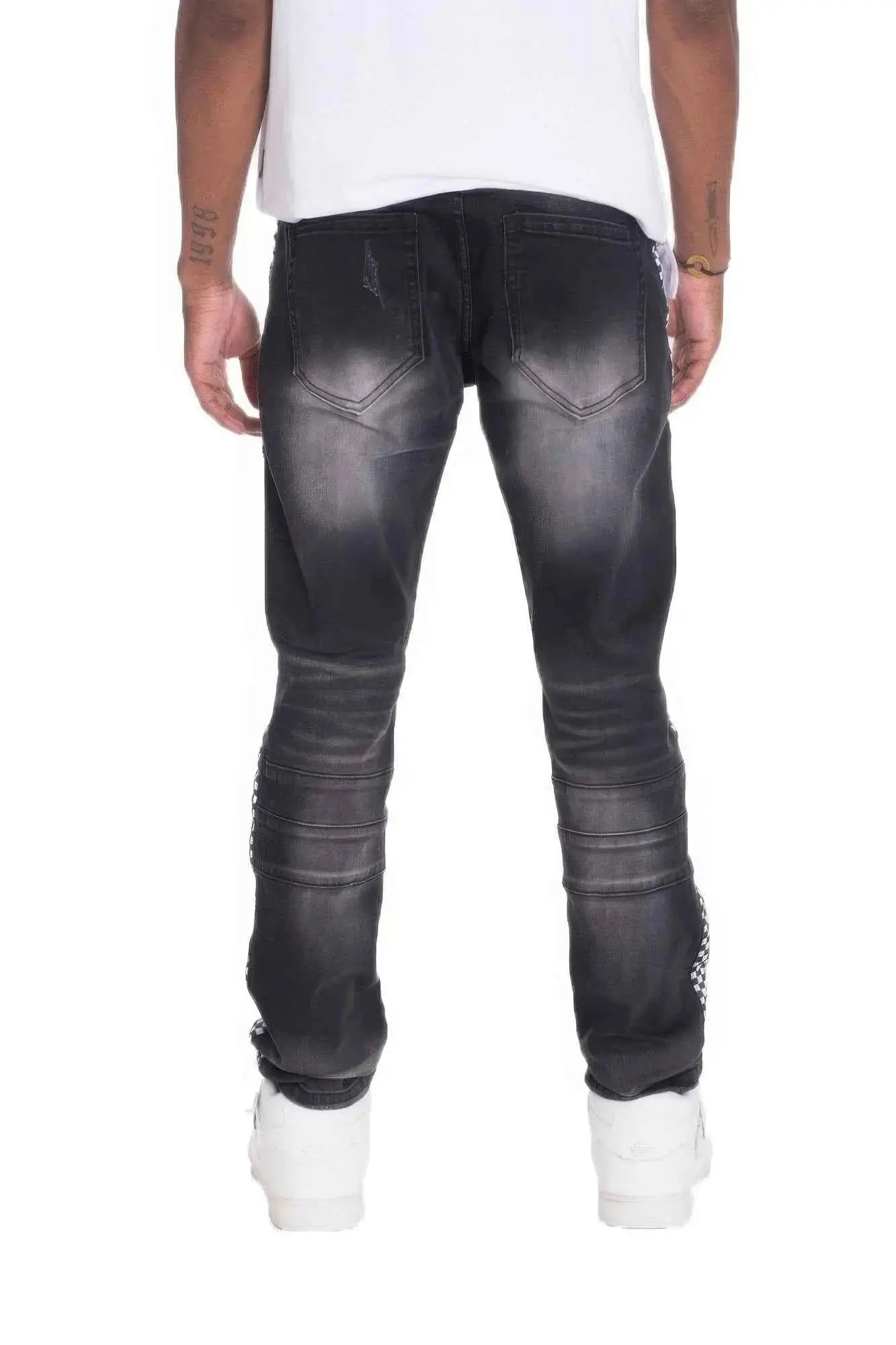 Distressed Denim Checkered Tape - Mr Lou’s Place