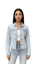 Distressed Jean Jacket With Rhinestone Fringe - Mr Lou’s Place