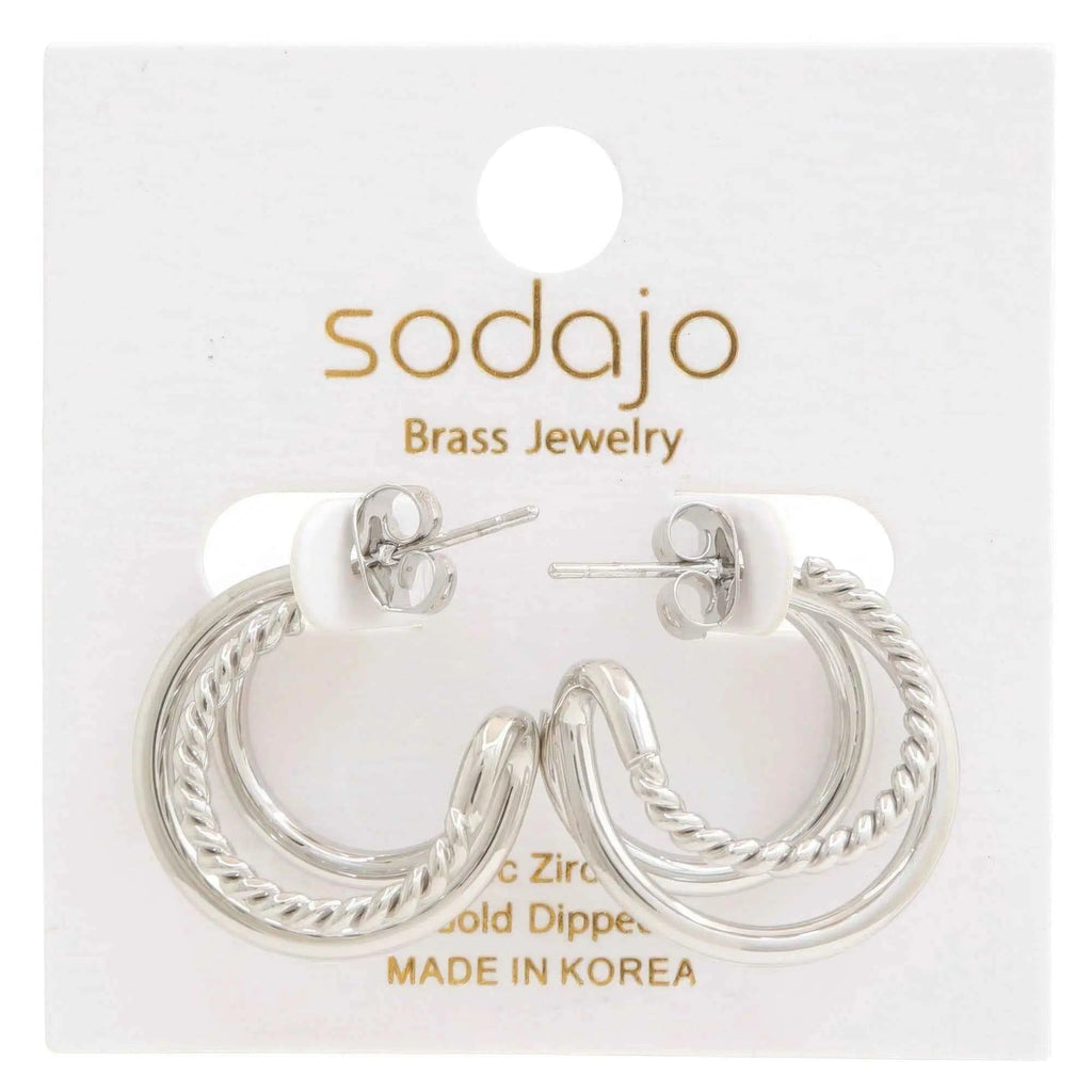 Double Hoop Rope Gold Dipped Earring - Mr Lou’s Place