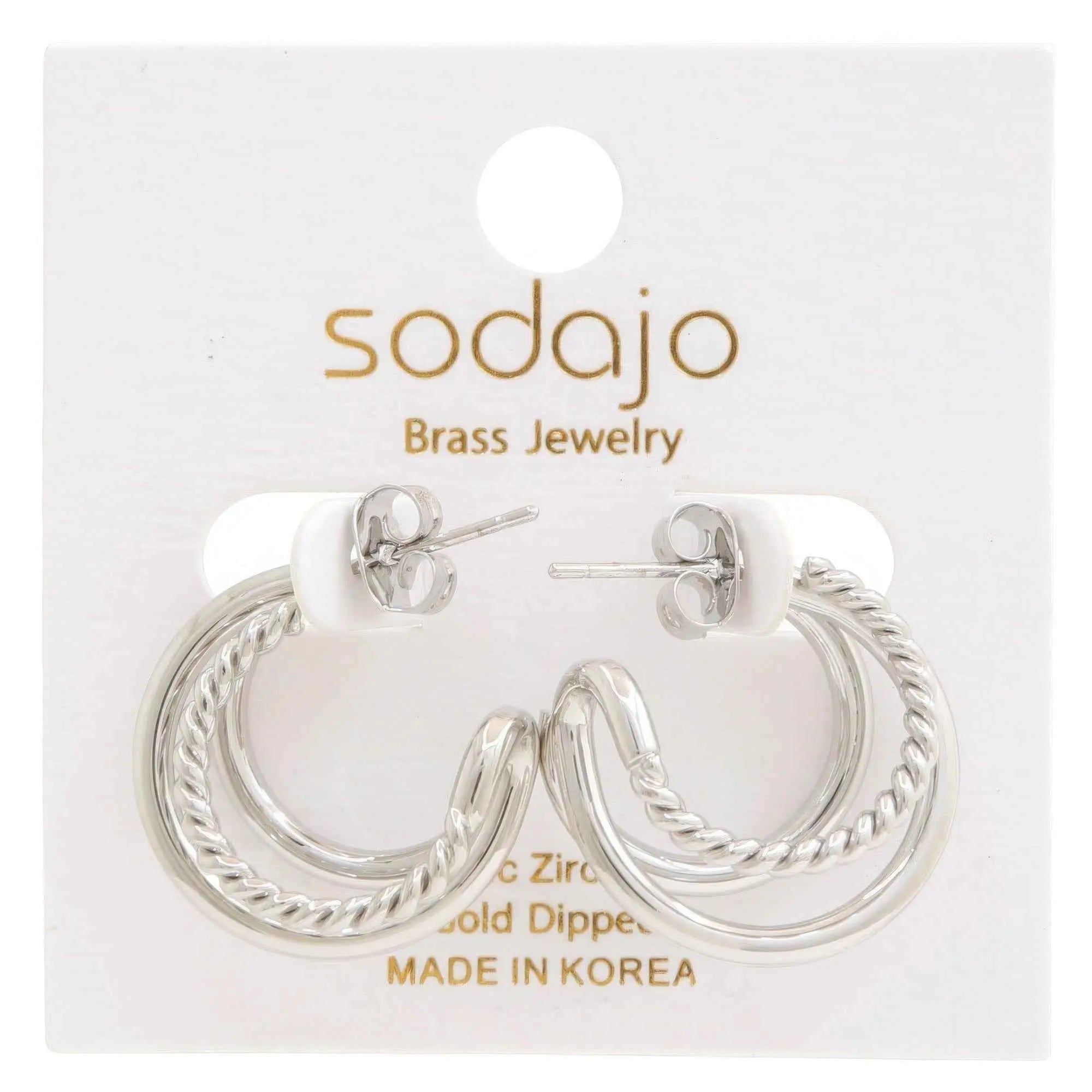 Double Hoop Rope Gold Dipped Earring - Mr Lou’s Place
