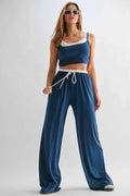 Drawstring Lounge Pants & Crop Top Set - Mr Lou’s Place