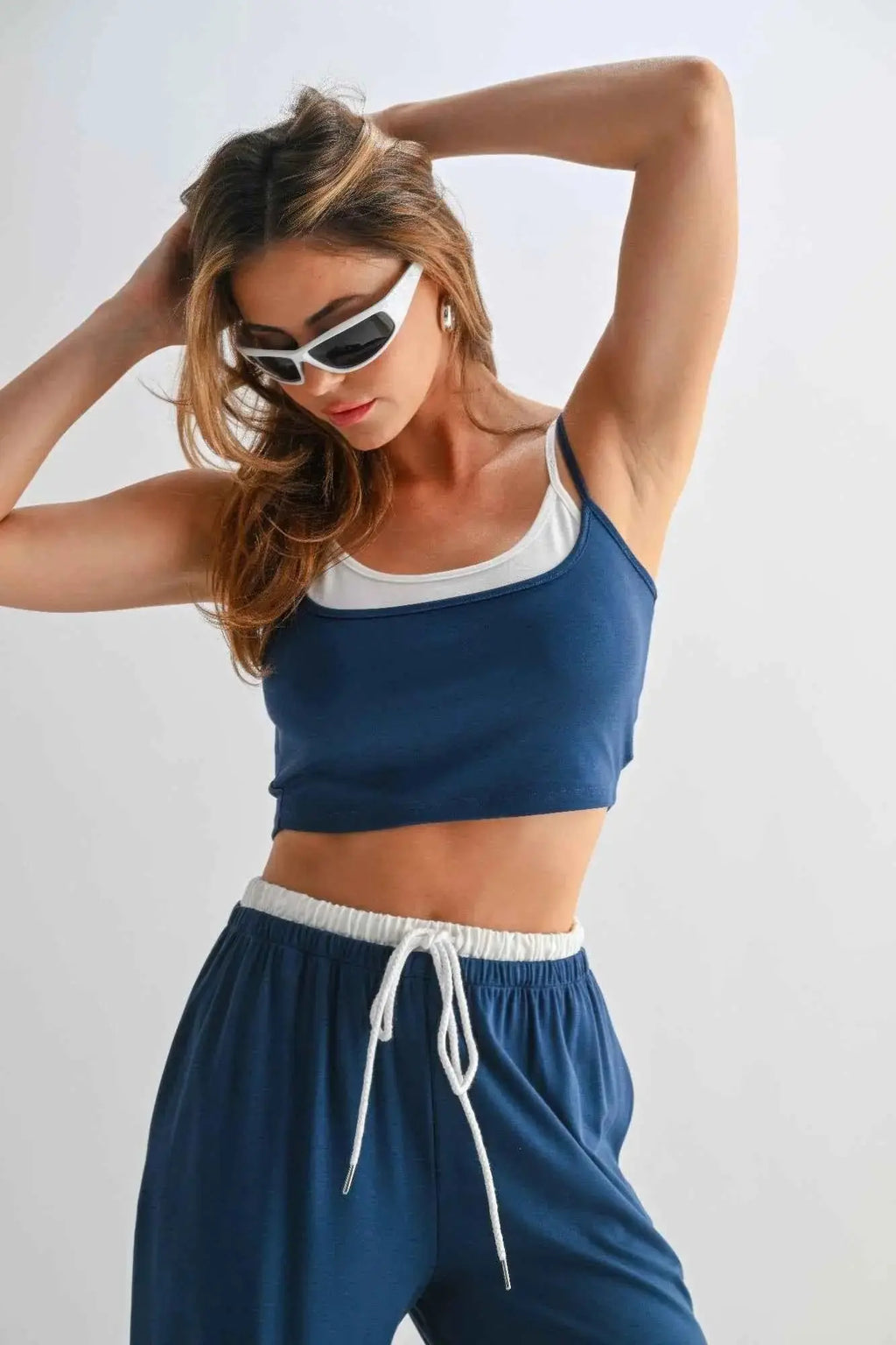 Drawstring Lounge Pants & Crop Top Set - Mr Lou’s Place