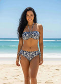 Elegant Floral Print Bandeau Bikini Set With - Mr Lou’s Place