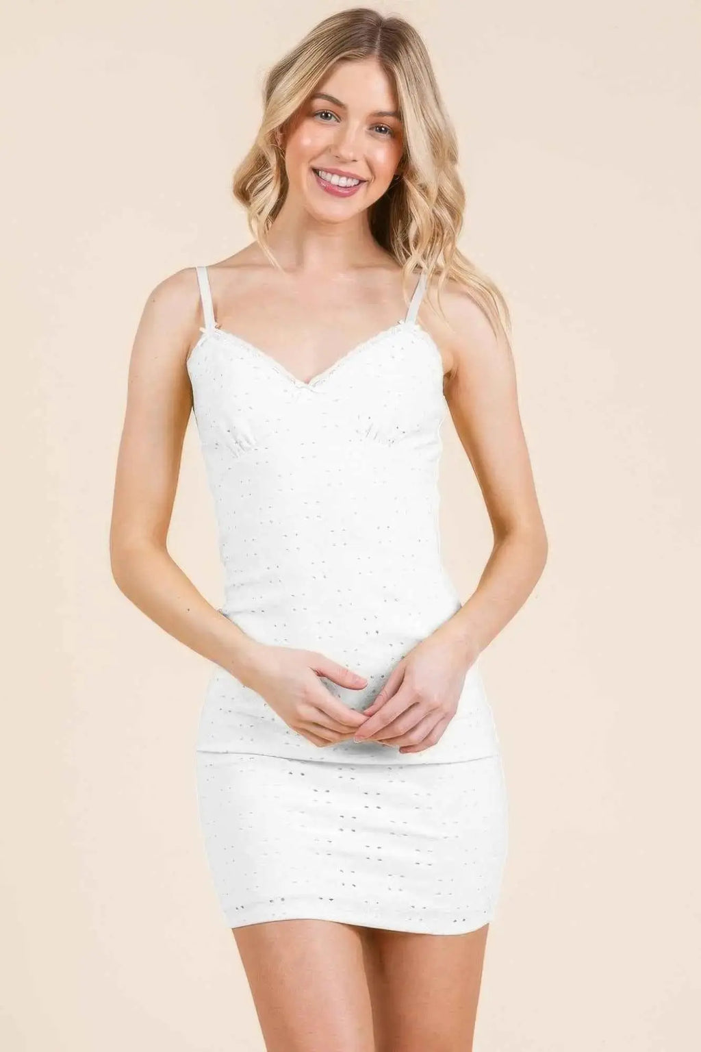 Eyelet Mini Dress - Mr Lou’s Place