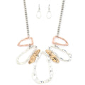 Fashion Open Oval Shape Design Chain Necklace And Earring Set - Mr Lou’s Place