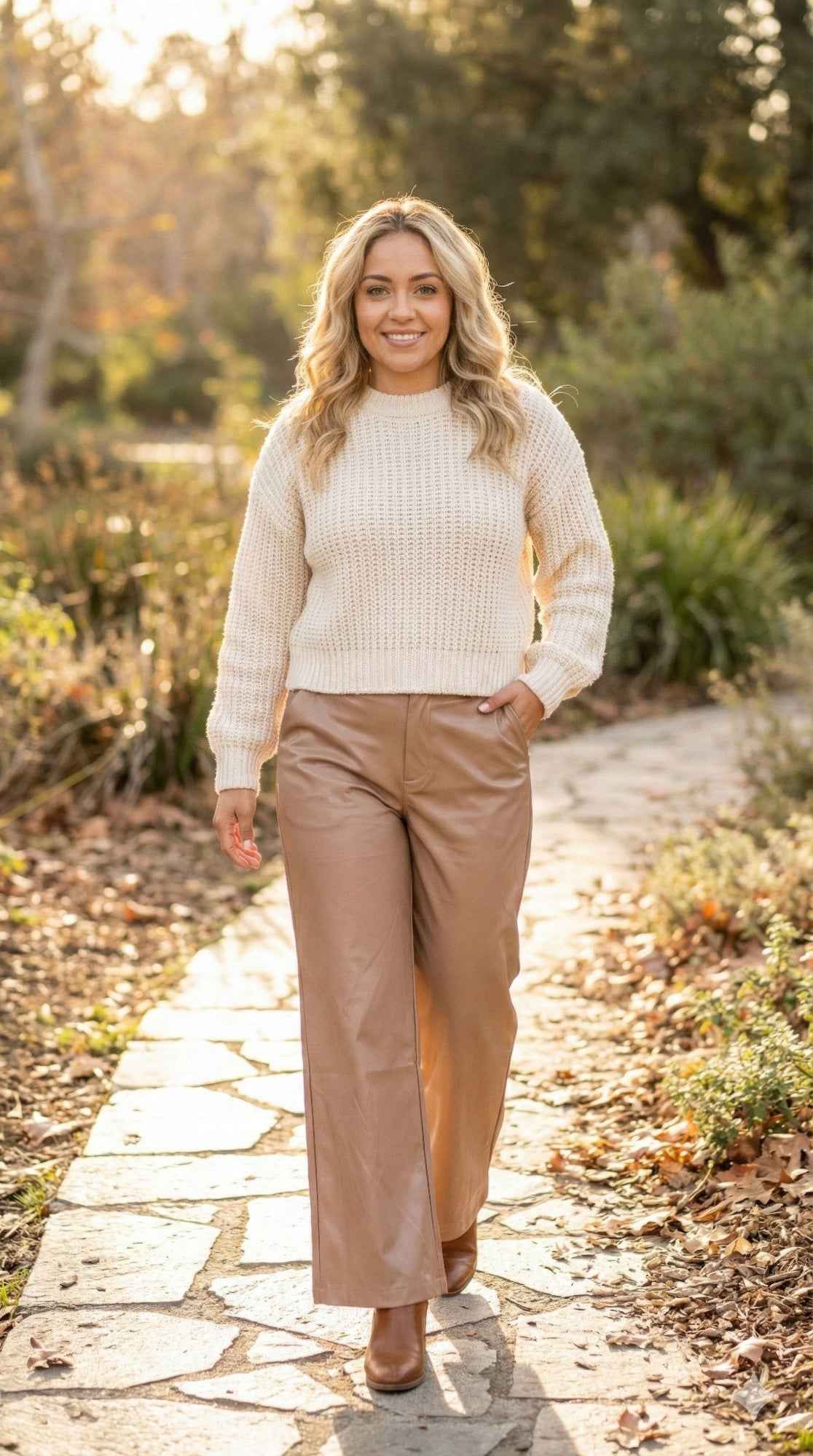Faux Leather Wide Leg Pants - Mr Lou’s Place