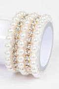 Faux Pearl Rhinestone Stretch Bracelet - Mr Lou’s Place