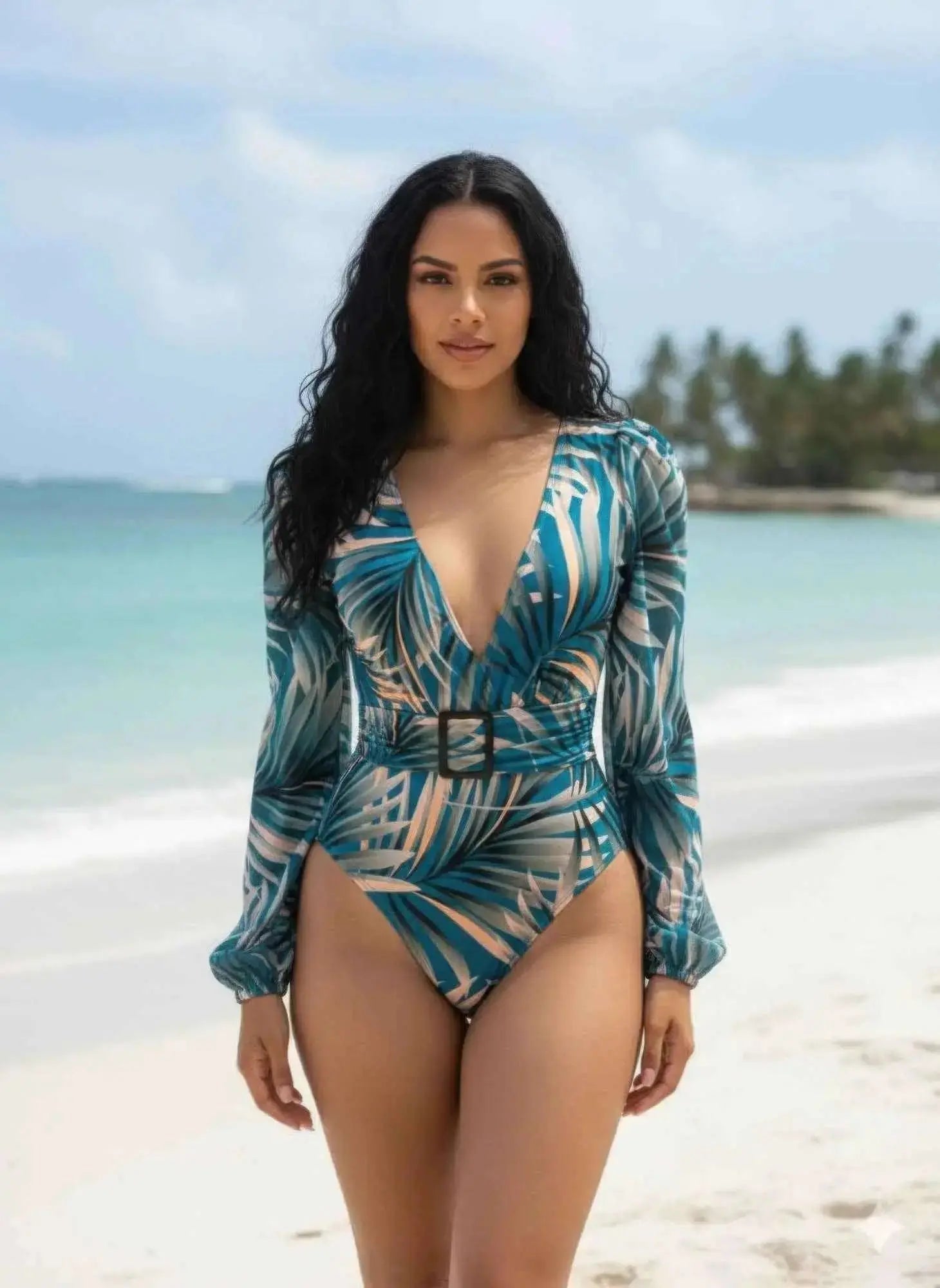 Flora Tropical Long Sleeve Swimsuit - Mr Lou’s Place