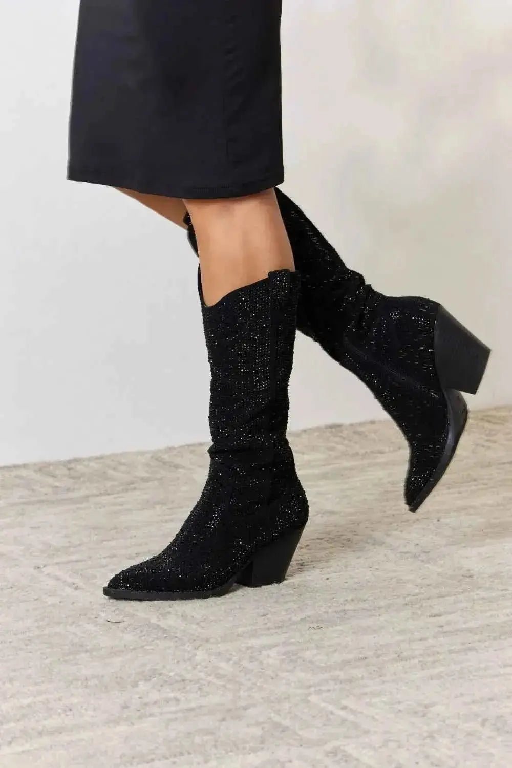 Forever Link Rhinestone Knee High Cowboy Boots - Mr Lou’s Place