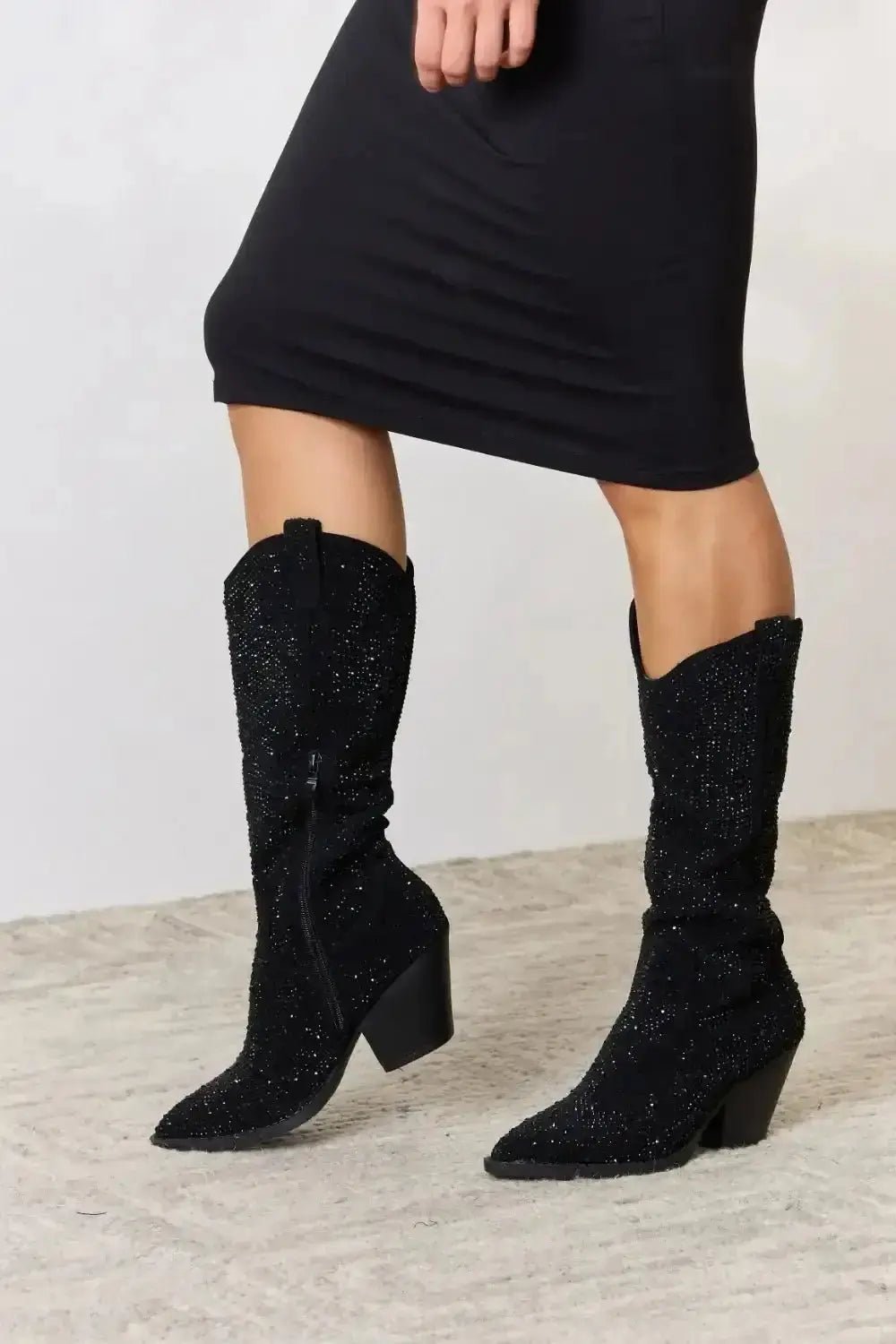 Forever Link Rhinestone Knee High Cowboy Boots - Mr Lou’s Place