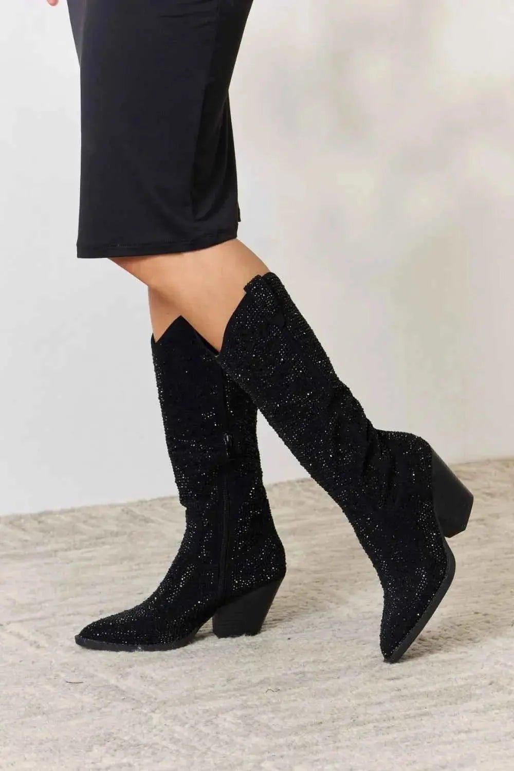 Forever Link Rhinestone Knee High Cowboy Boots - Mr Lou’s Place