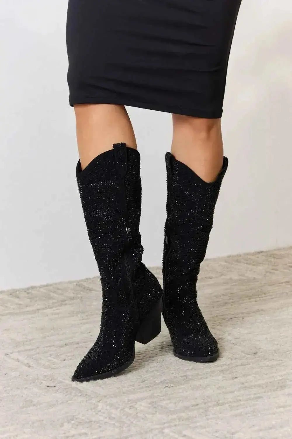 Forever Link Rhinestone Knee High Cowboy Boots - Mr Lou’s Place