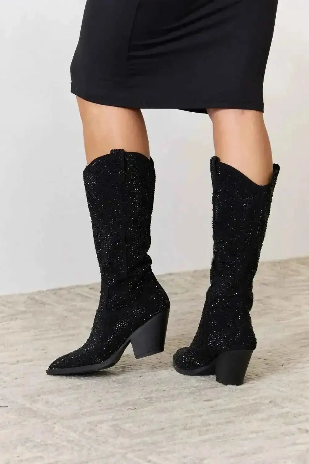 Forever Link Rhinestone Knee High Cowboy Boots - Mr Lou’s Place