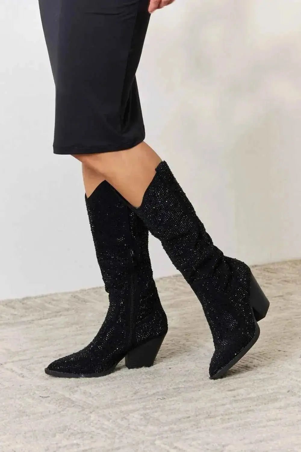 Forever Link Rhinestone Knee High Cowboy Boots - Mr Lou’s Place