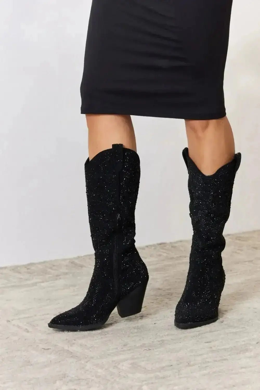 Forever Link Rhinestone Knee High Cowboy Boots - Mr Lou’s Place