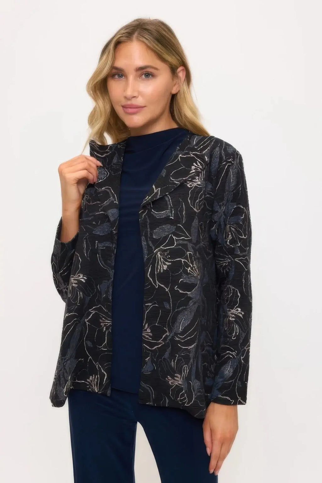 Fukuro Jacquard Open Front Jacket W/foil - Mr Lou’s Place