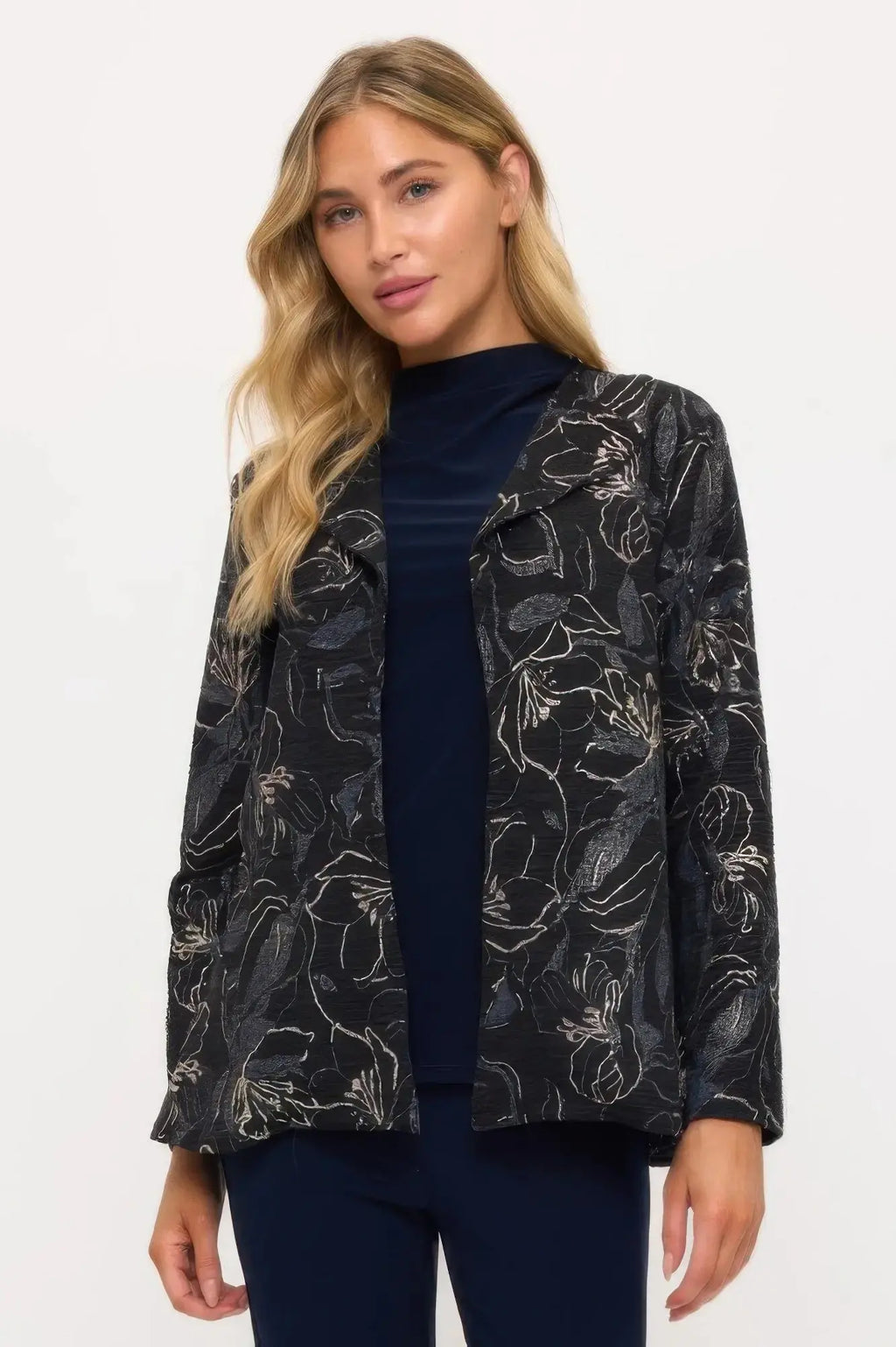 Fukuro Jacquard Open Front Jacket W/foil - Mr Lou’s Place
