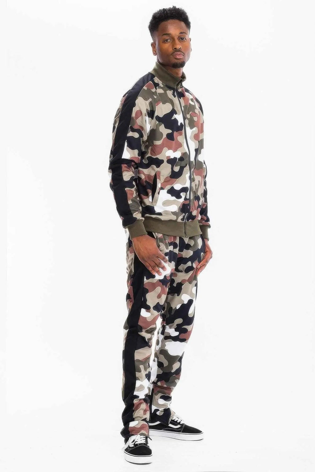 Full Camo With Stripe Track Bottom Pants - Mr Lou’s Place